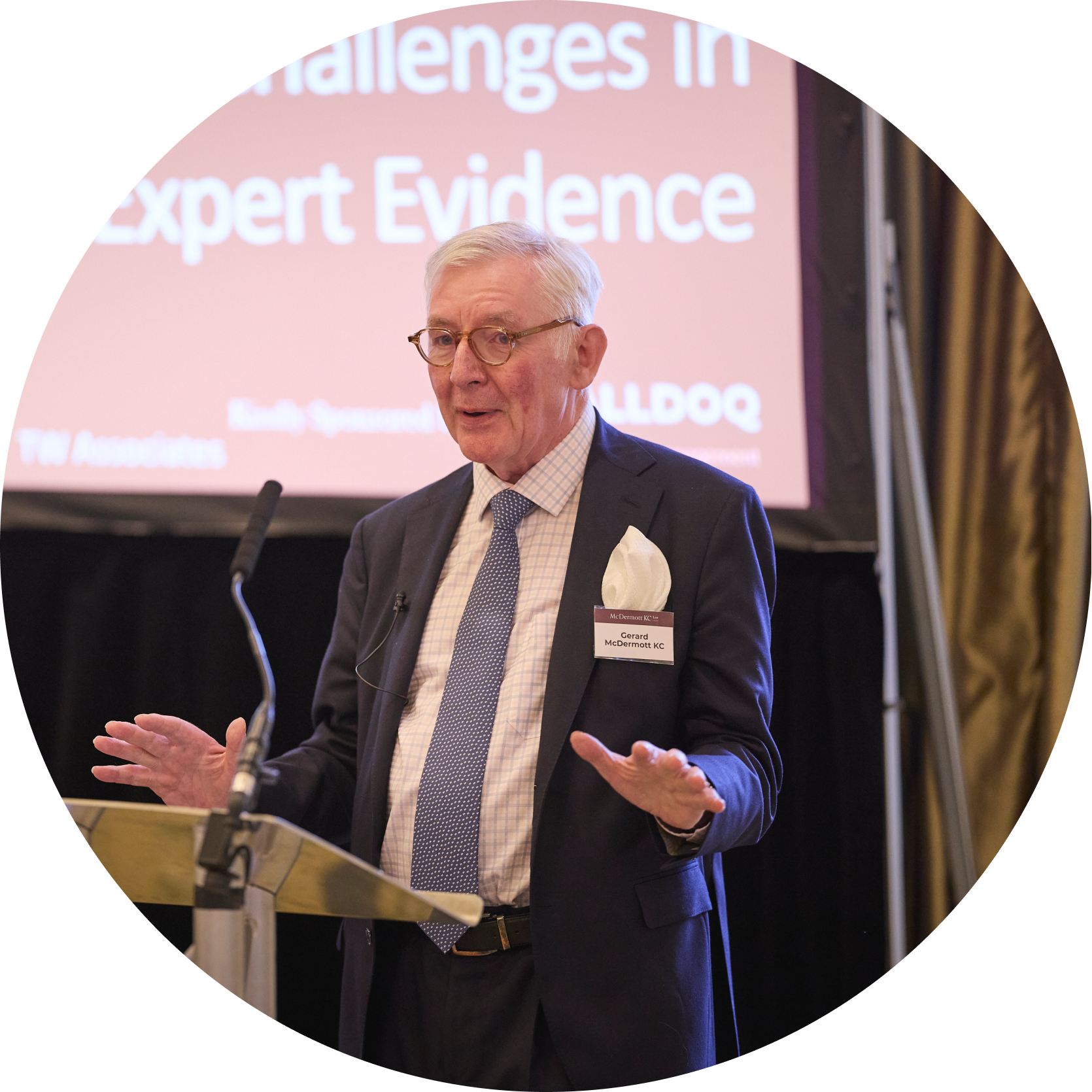 Gerard McDermott KC presenting at a legal conference
